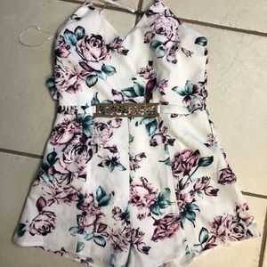 Floral Belted Romper
